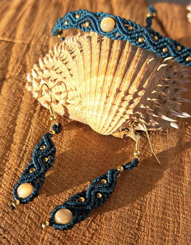 PARURE micro-macramé spécial noel