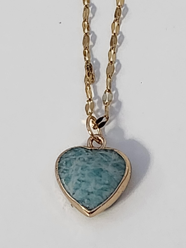 Collier cœur amazonite