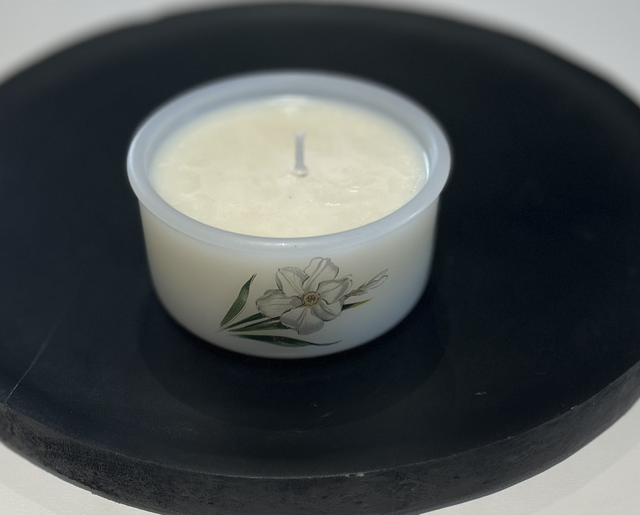 Bougie ramequin Arcopal narcisse avec ou sans soin