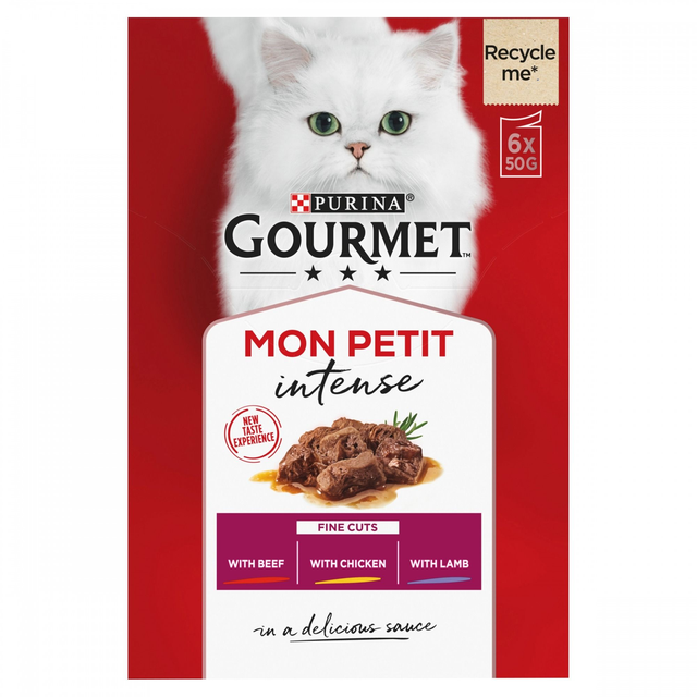 Purina Gourmet Mon Petit Intense Fine Cuts with Beef, Chicken &amp; Lamb 6 X 50g