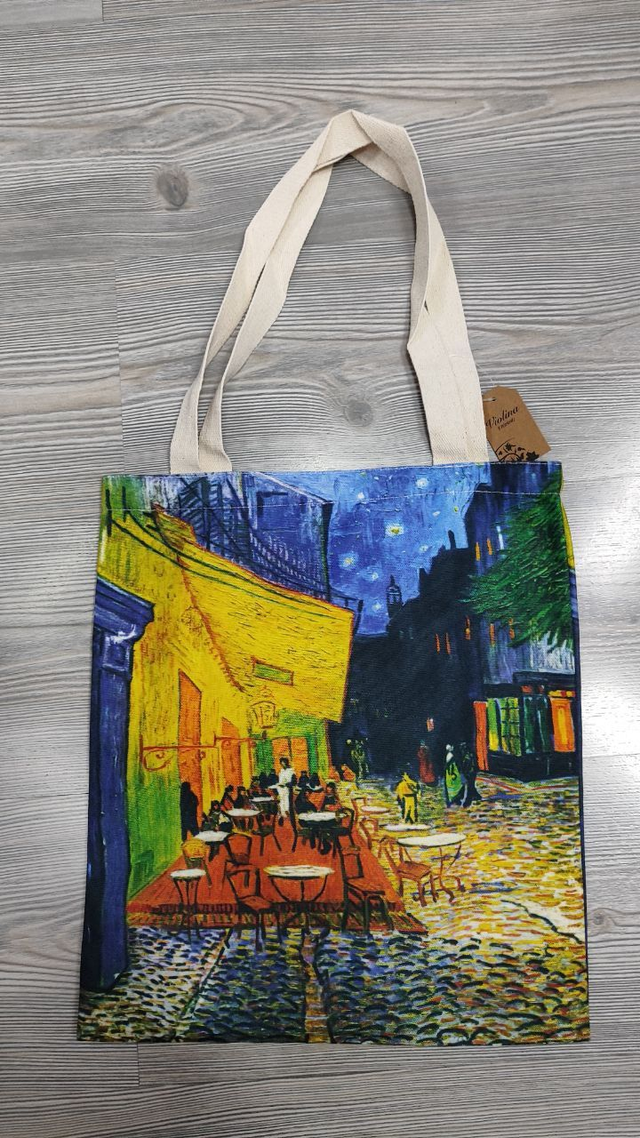 Borsa Shopper tote La terrazza sul caffè la sera di Vincent Van Gogh