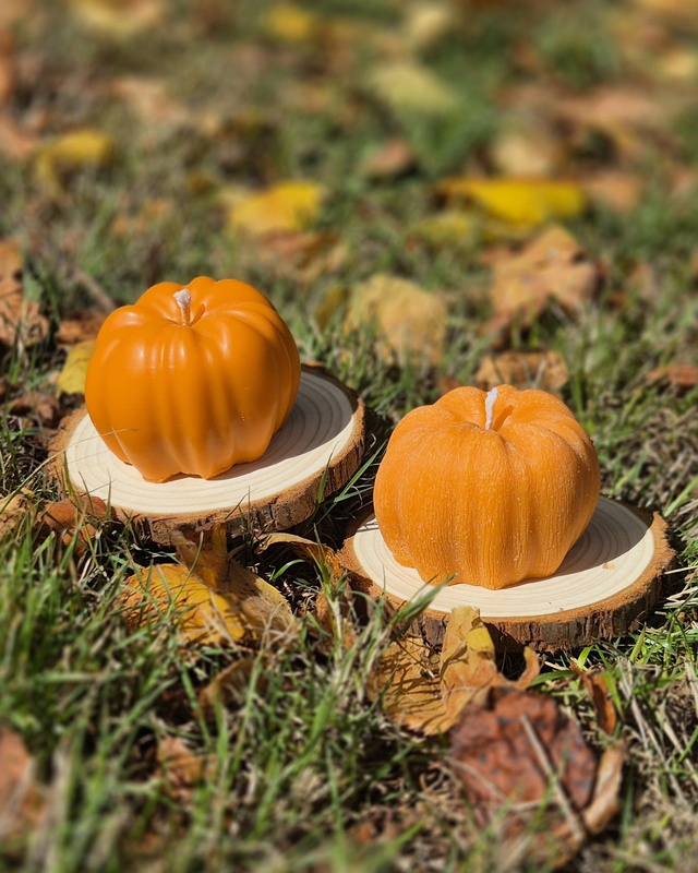  Série Automne - Bougie citrouille orange