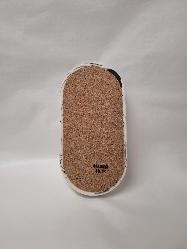 White Marble Jesmonite Oval Tray - JP-023