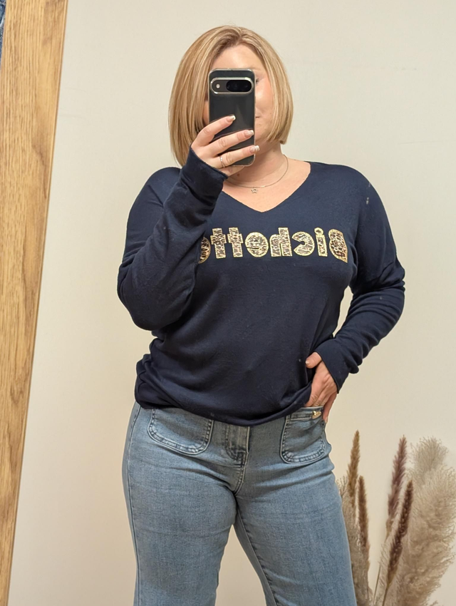 Ref P022 Pull Bichette marine