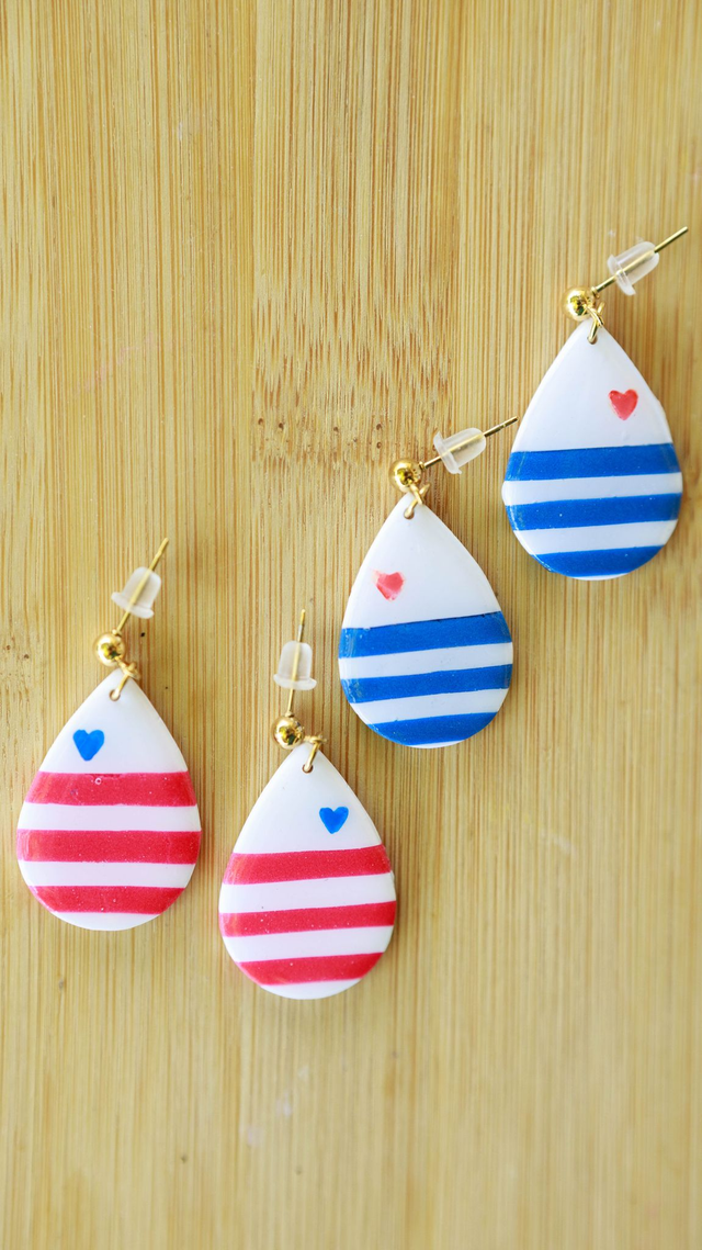 Boucles d&#039;oreilles Marinières &quot;Les Gouttes&quot; 