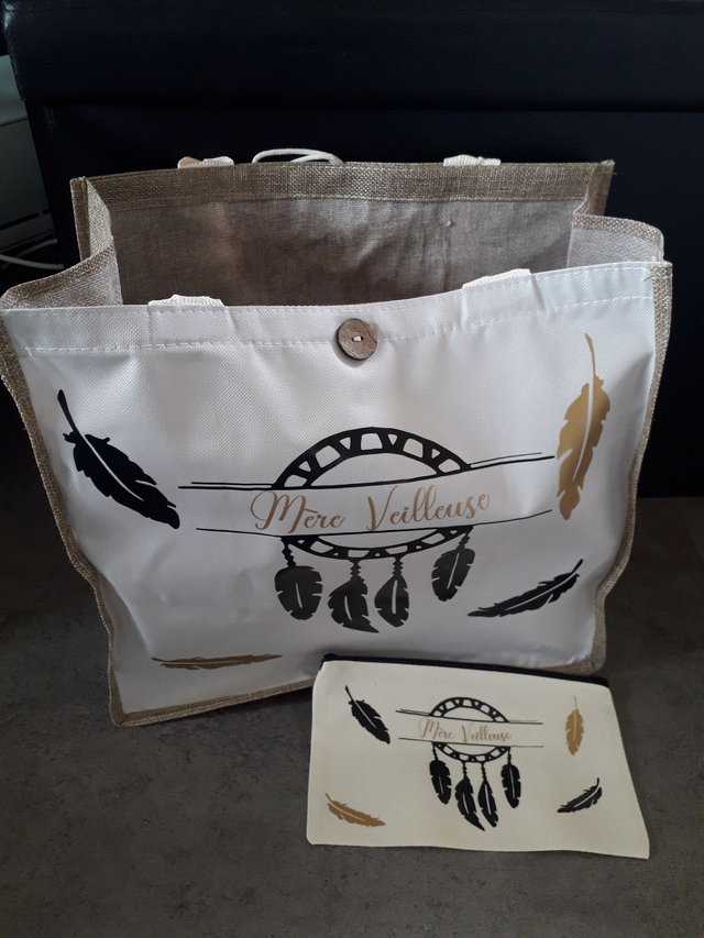 Sac toile et pochette maman 