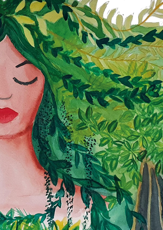 Affiche A4 femme forêt