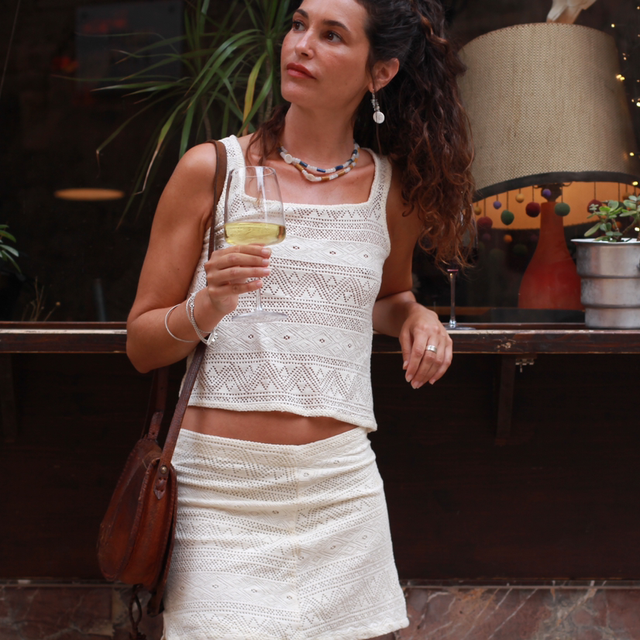 Conjunto Azaar top y mini falda 