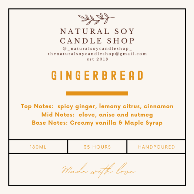 Gingerbread Soy Candle