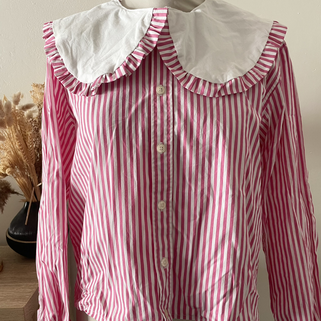 Chemise Florence rose rayée 