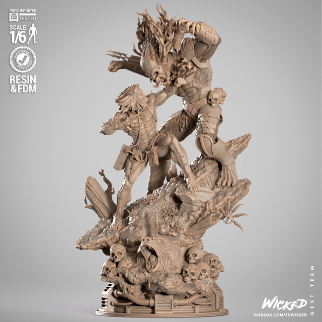 DIORAMA PREDATOR VS WOLVERINE série comics