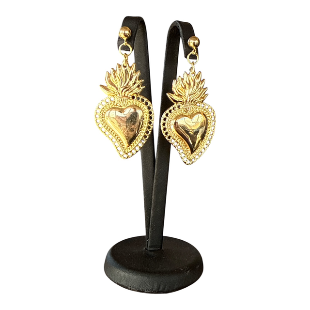 Orecchini cuore sacro gold 26AA-18