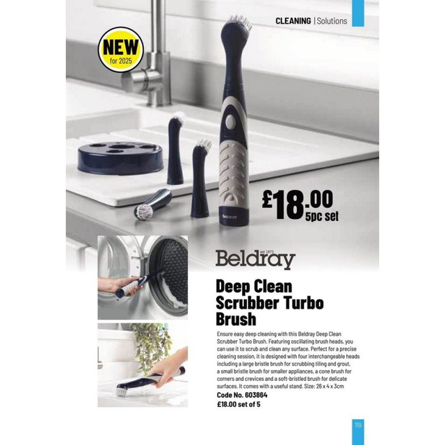 Beldray Deep Clean Scrubber Turbo Brush