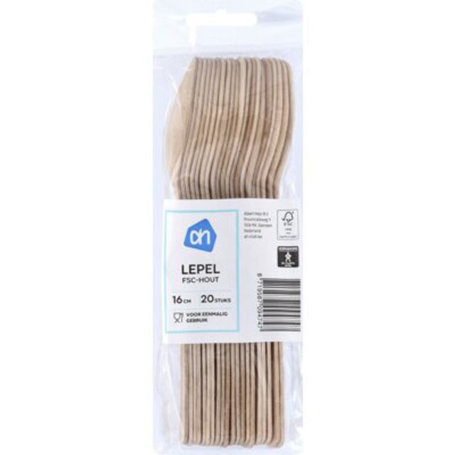 Houten lepel 20 stuks 