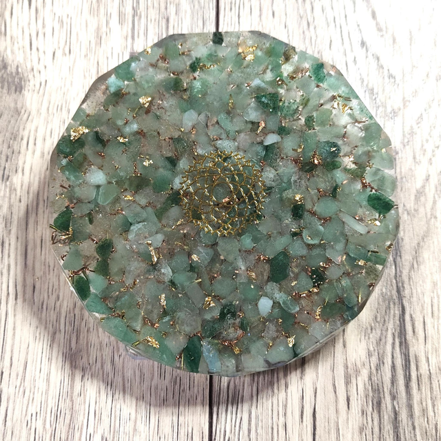 Plateau aventurine fleur de lotus 13 cm