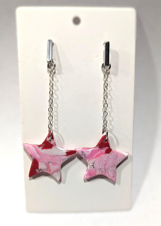 Boucles d'oreilles étoiles rose