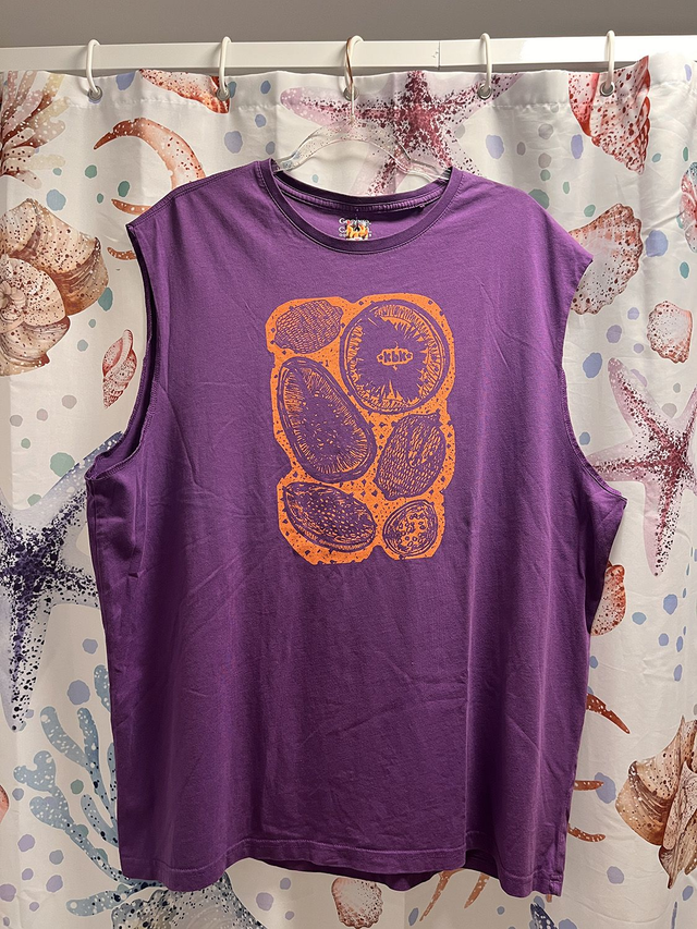 Purple and Orange Fruity Printed Vest