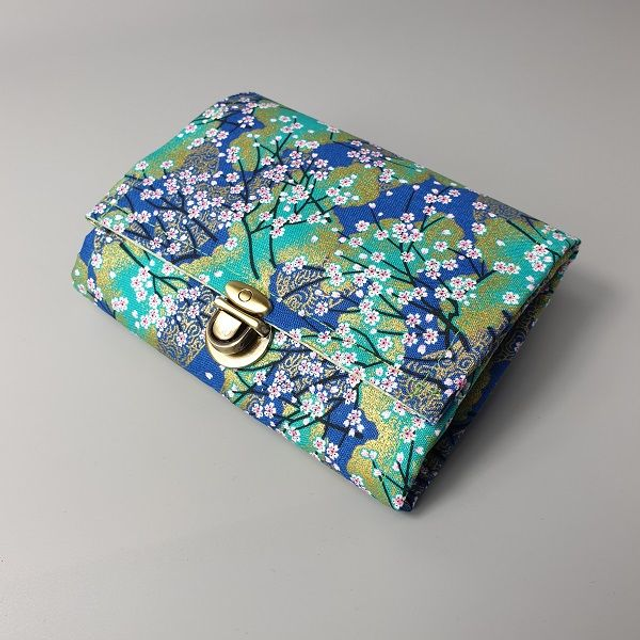 Portefeuille court à fermoir "Akina" turquoise