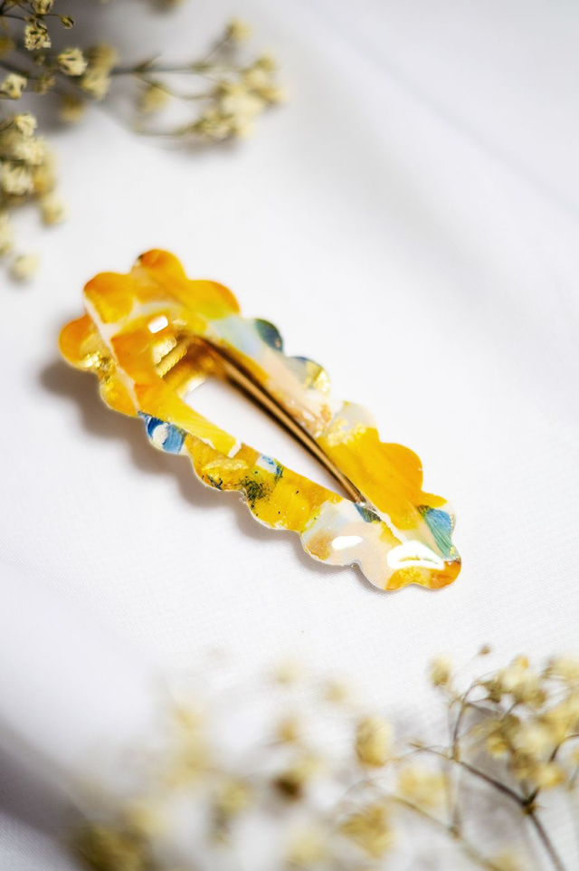 Coloris potimarron - Barrette fleur 