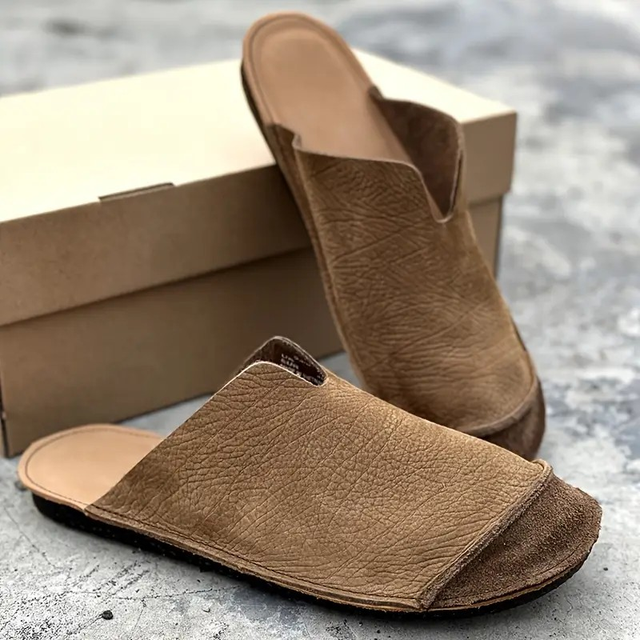 Men's Handmade Genuine Leather Slip-On Sandals
