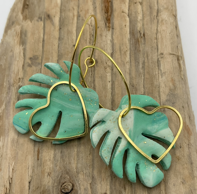 Minty giant monstera leaves