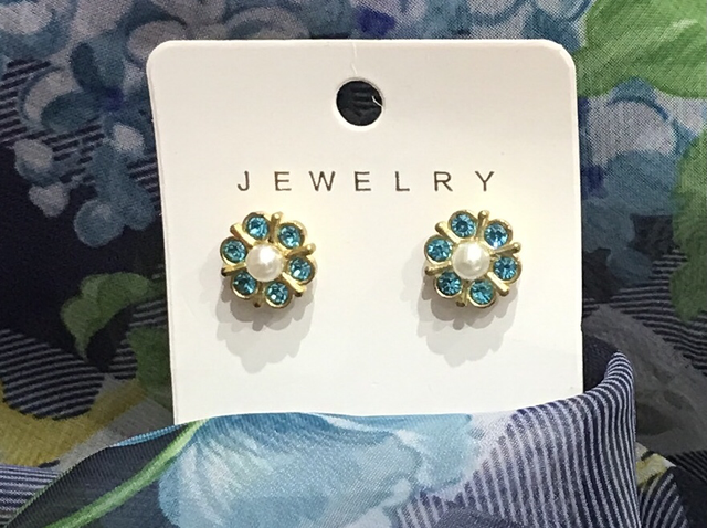 Blue Stone Stud Earrings- STU25