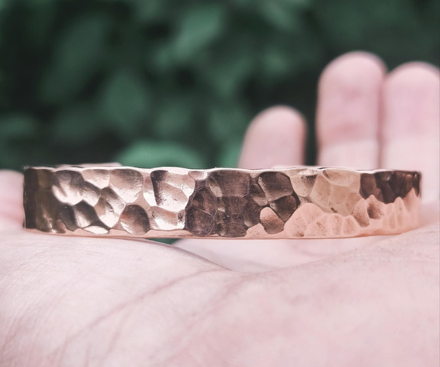 Bracelet Jonc Homme en Cuivre Pur Martelé – Artisanat & Caractère