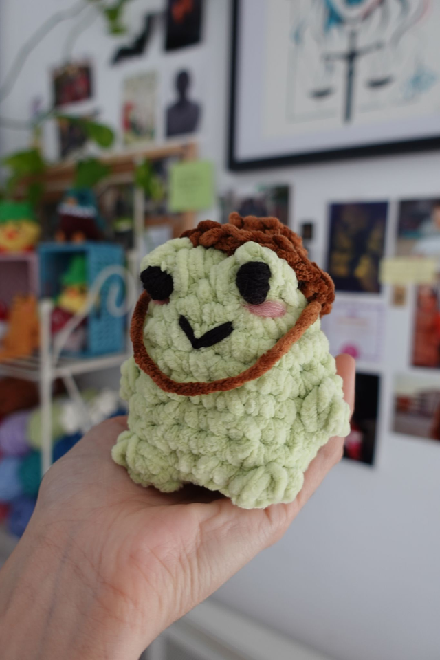 Gérard, le sage | Créature d&#039;atelier grenouille en crochet pleines d&#039;intentions