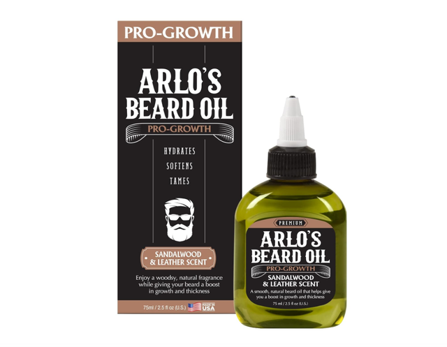 ARLO&#039;S: BEARD OIL - PRO-GROWTH SANDALWOOD LEATHER 75ML
