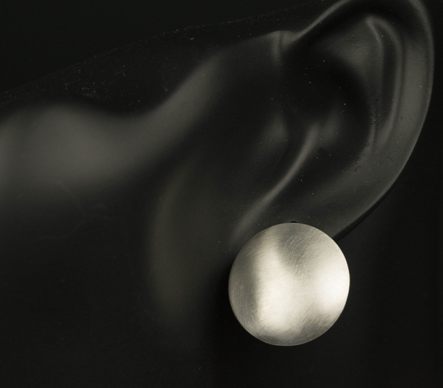 Silver Domed Ear Studs
