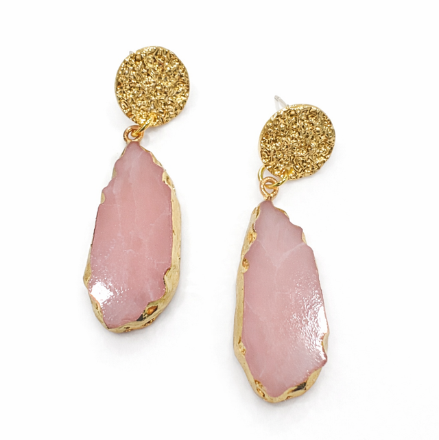 Pendientes rosa dorado