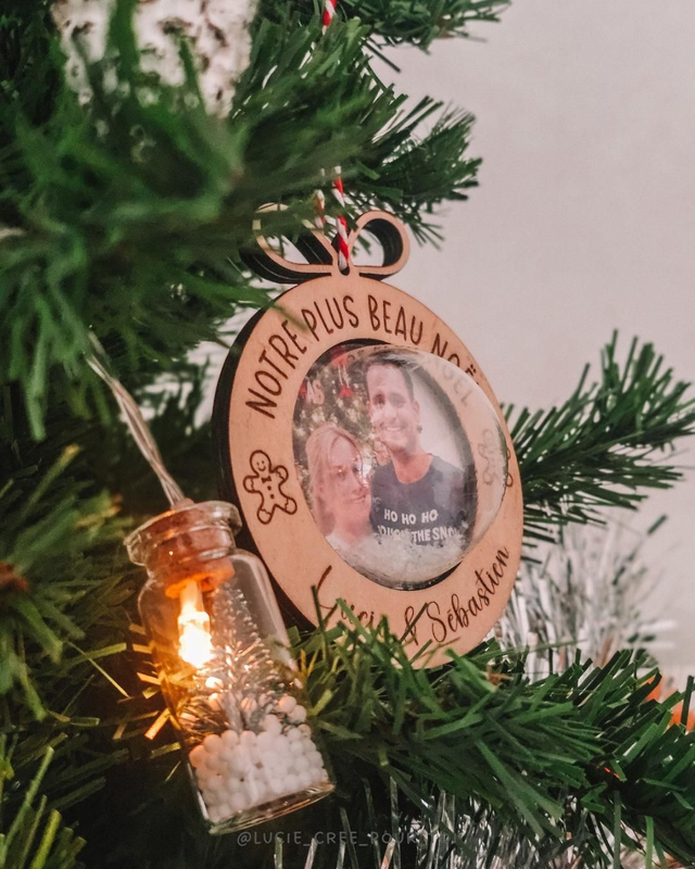 Boule de Noël personnalisée - photo façon boule à neige