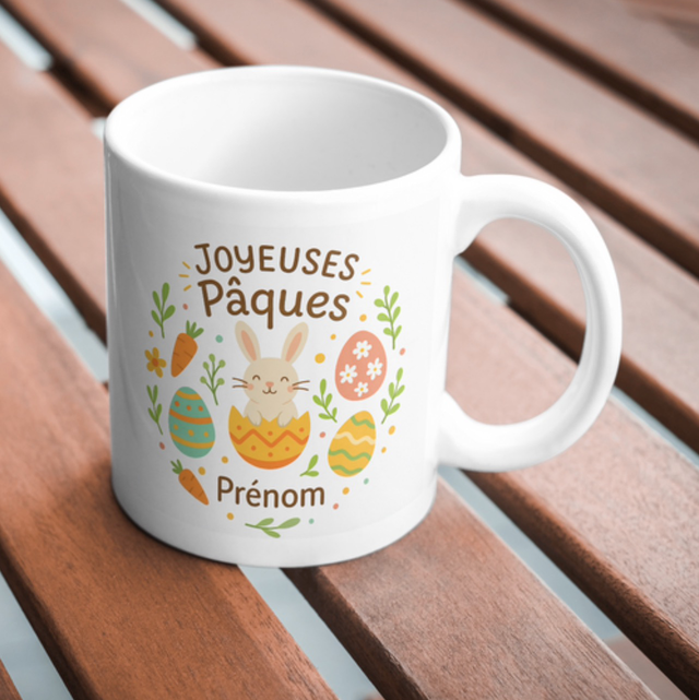 Mug de pâques + prénom