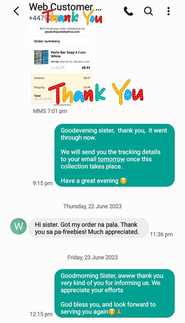 From Customer: Jesue V Mijares( June 2023)