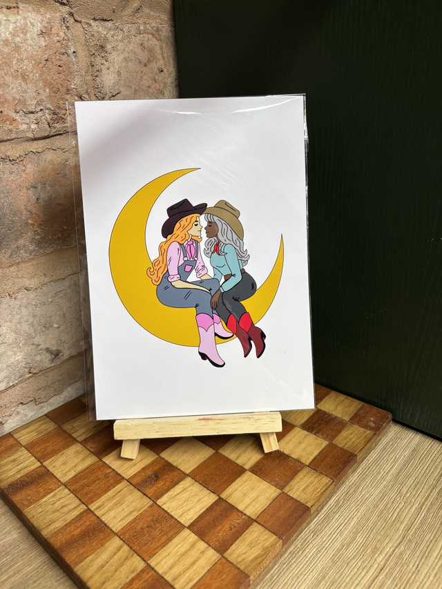 Girls on the Moon A5 Print