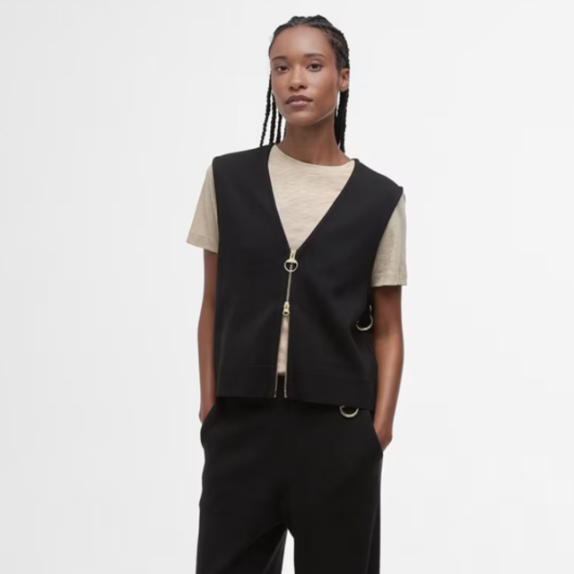 Barbour Maya Sleeveless Zip Through Tank Black