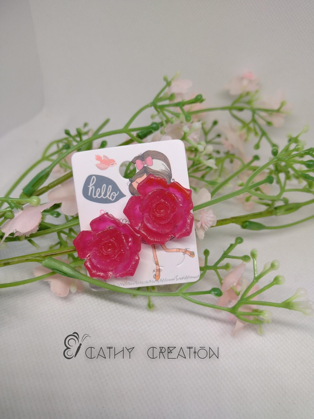 Clous d'oreilles rose