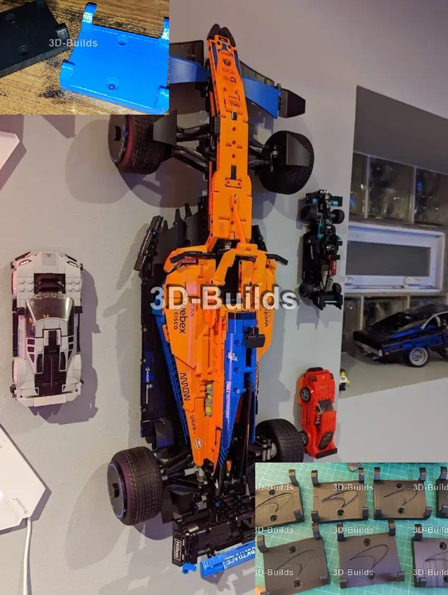 Lego Technic McLaren F1 Formula 1 Race Car 42141 Vertical Flat Wall Mount
