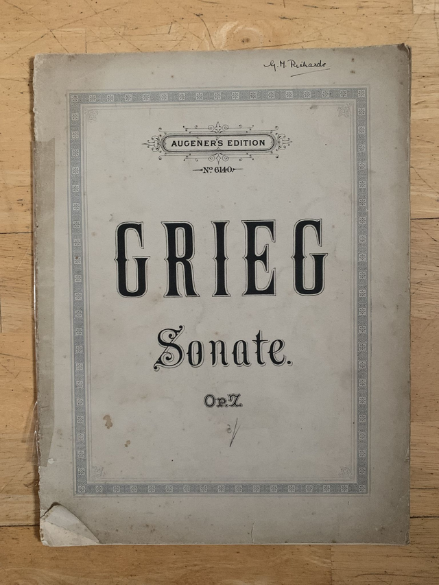 GRIEG PIano Sonata Op.7 Augener's Edition Sheet Music