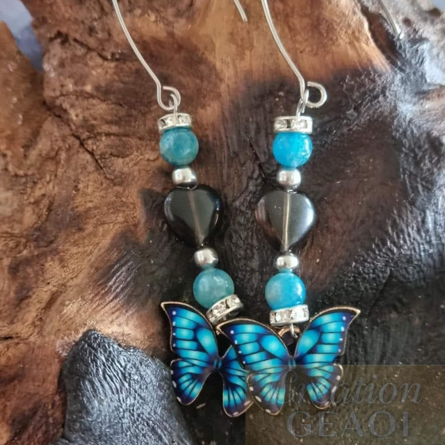 Apatite bleue et quartz fumé 