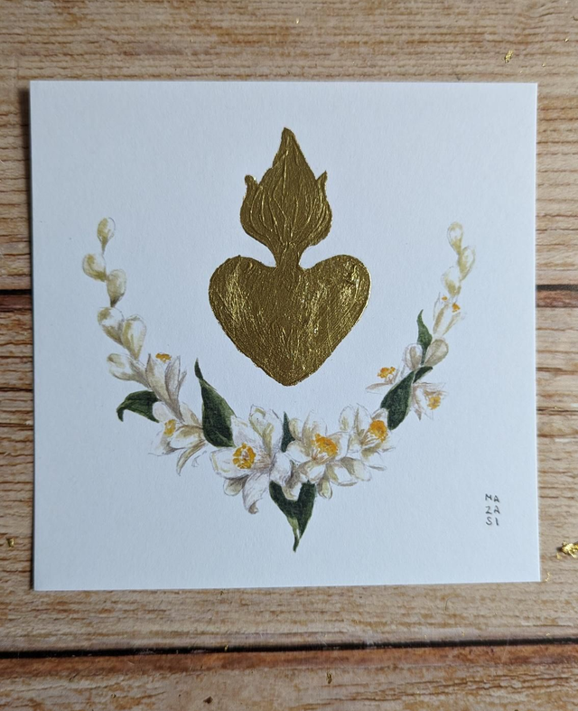 Carte Ex-voto mariage fleurs d&#039;oranger 