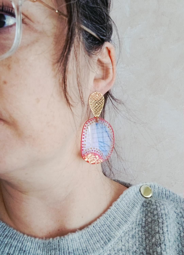 " Rubis " Boucles d'oreilles verres de lunettes