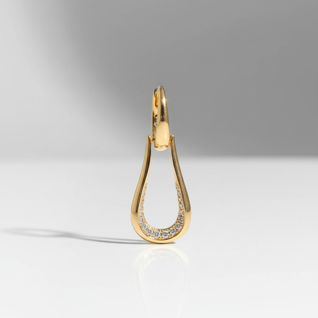 U Love, Orecchini in argento 925 placcato oro 24k e zirconi