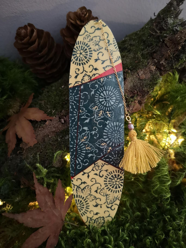 Marque-pages - japonais - papier washi - fleurs - perle - pompon - La&amp;Titia 