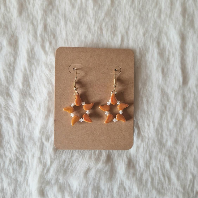 Boucles d'oreilles étoiles orange