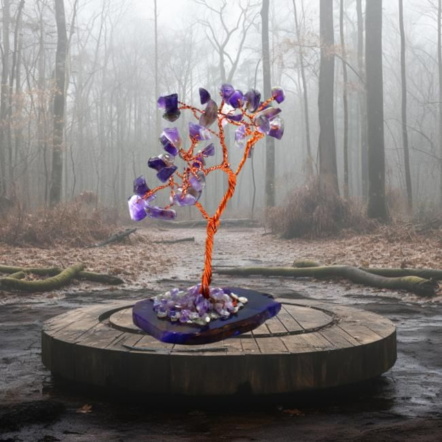 Arbre "Améthyste" sur agate