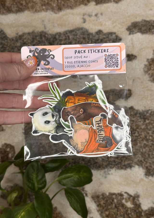 Pack de 3 Stickers couleurs au choix - Atelier Octopus