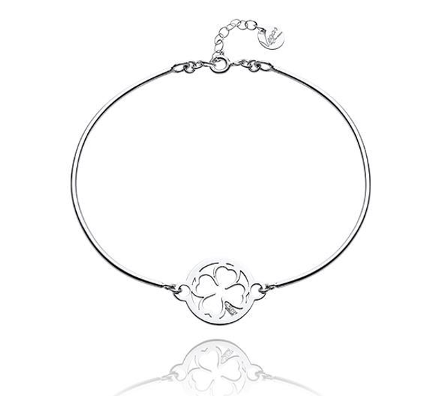 Armband "Klaver" – sterling zilver 925 met zirkonia