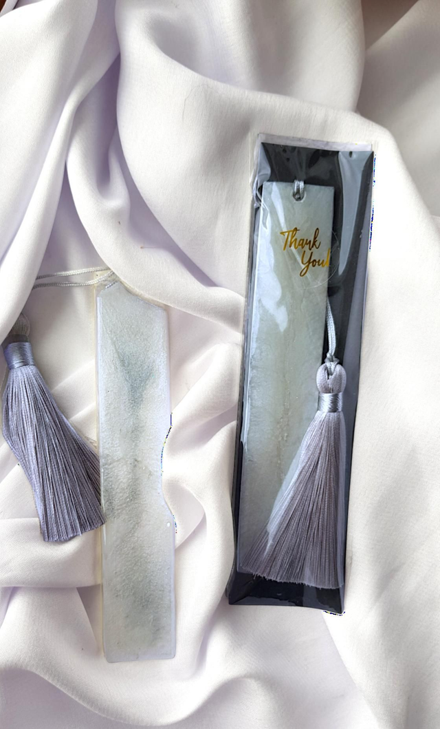 Soft silver metallic bookmark