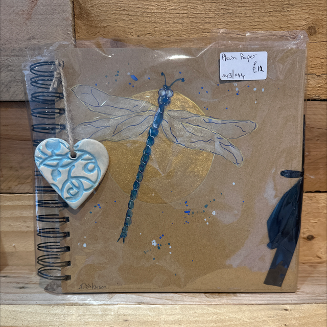 Hand Painted Dragonfly Plain Notebook 